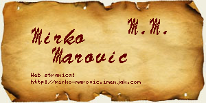 Mirko Marović vizit kartica
